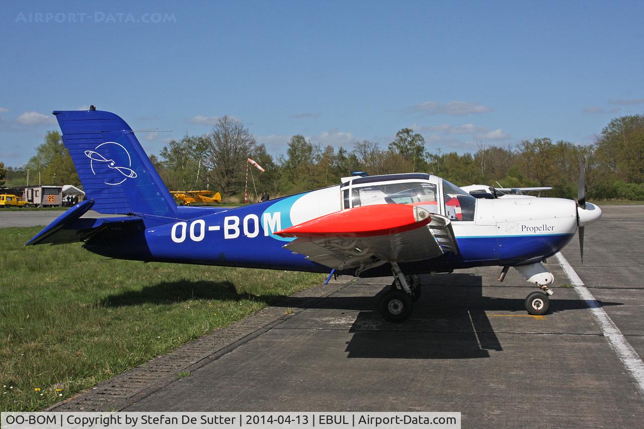 OO-BOM, 1976 Morane-Saulnier MS-893E Rallye 150GT C/N 2775, Parked at Vliegclub Ursel.