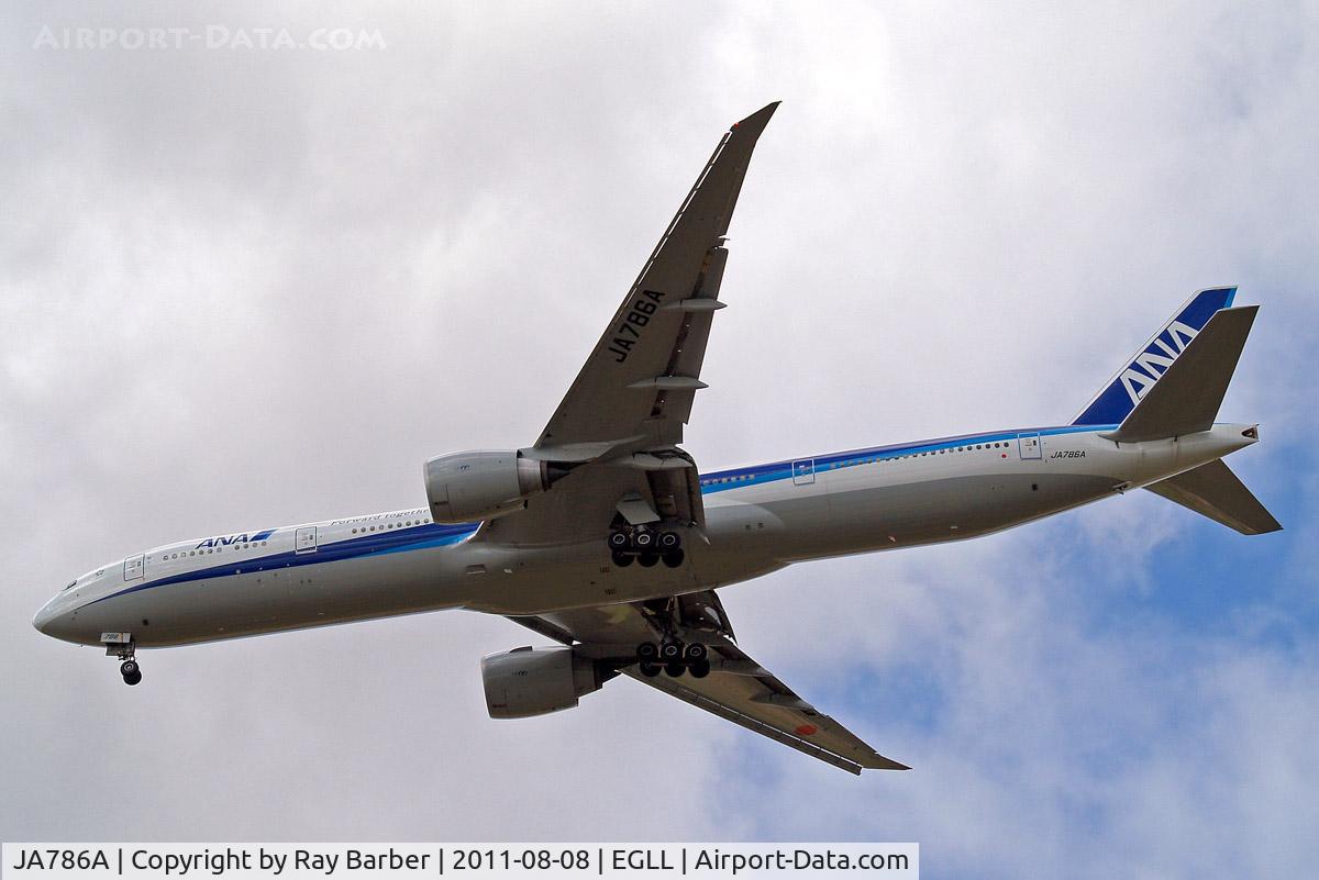 JA786A, 2010 Boeing 777-381/ER C/N 37948, JA786A   Boeing 777-381ER [37948] (All Nippon Airways) Home~G 08/08/2011. On approach 27R.