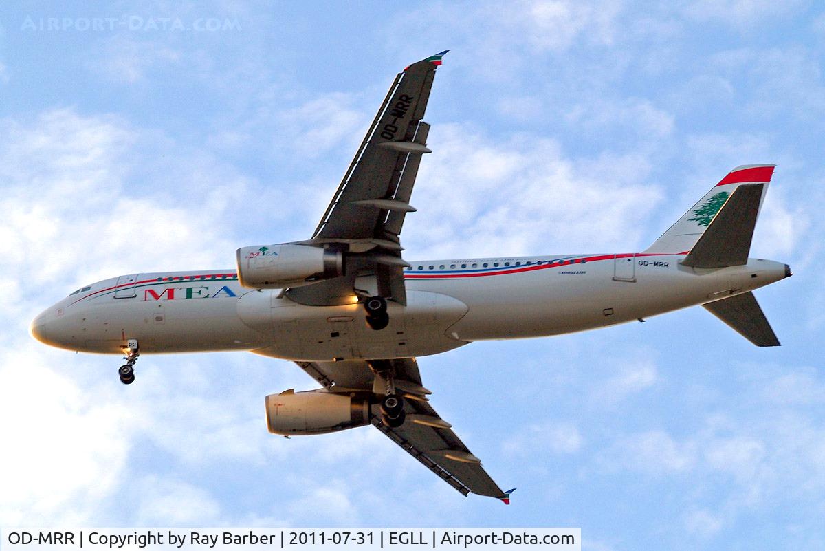 OD-MRR, 2009 Airbus A320-232 C/N 3837, Airbus A320-232 [3837] (MEA-Middle East Airlines) Home~G 31/07/2011. On approach 27R.