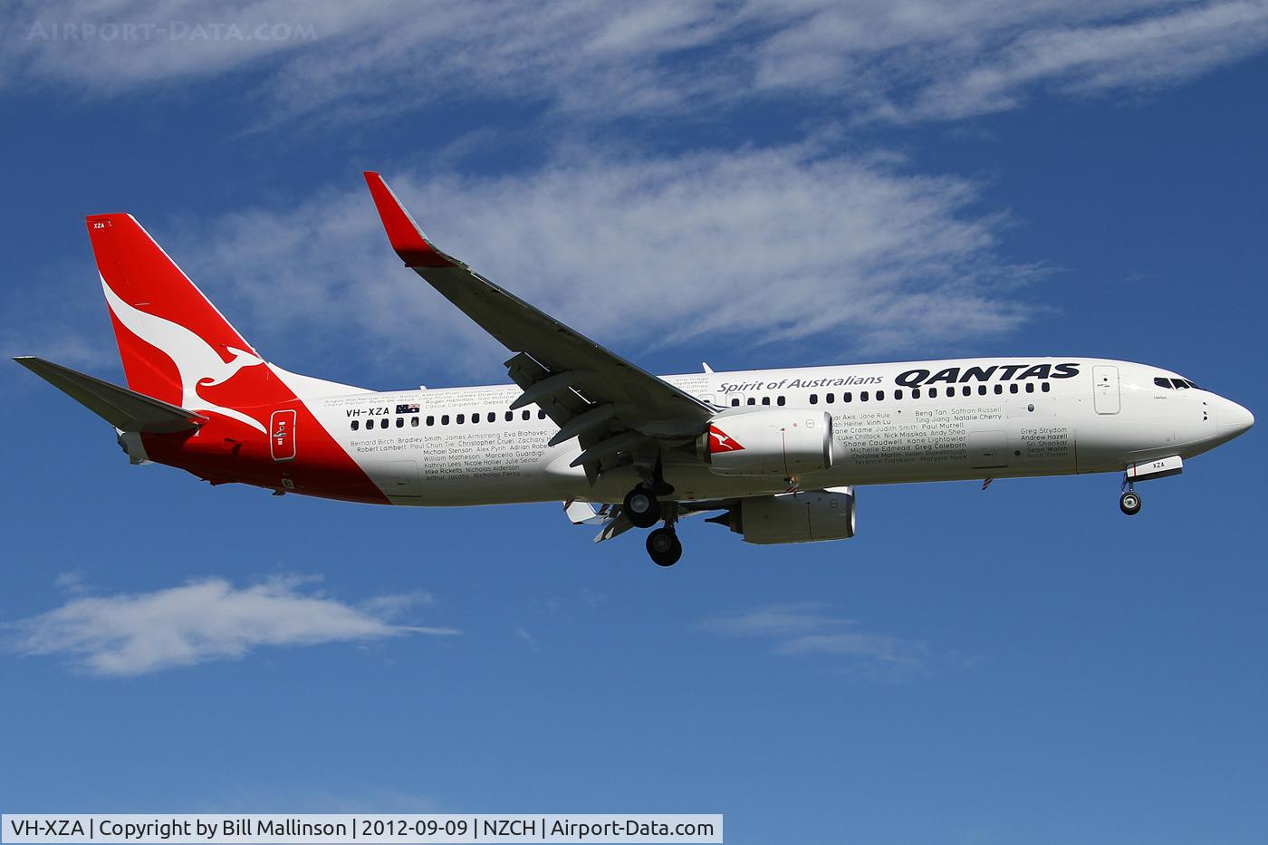 VH-XZA, 2012 Boeing 737-838 C/N 39367, finals to 29 as QF45