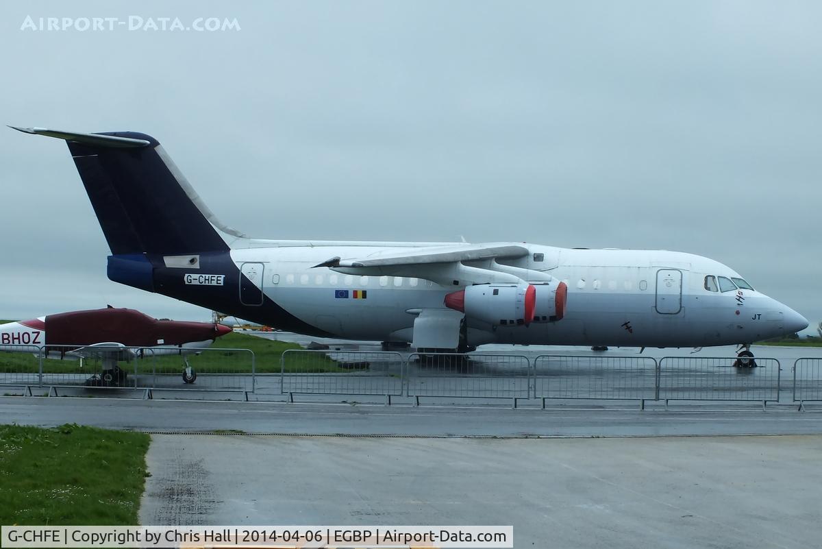 G-CHFE, 1996 British Aerospace Avro 146-RJ85 C/N E.2294, ex OO-DJT Brussels Airlines in storage at Kemble