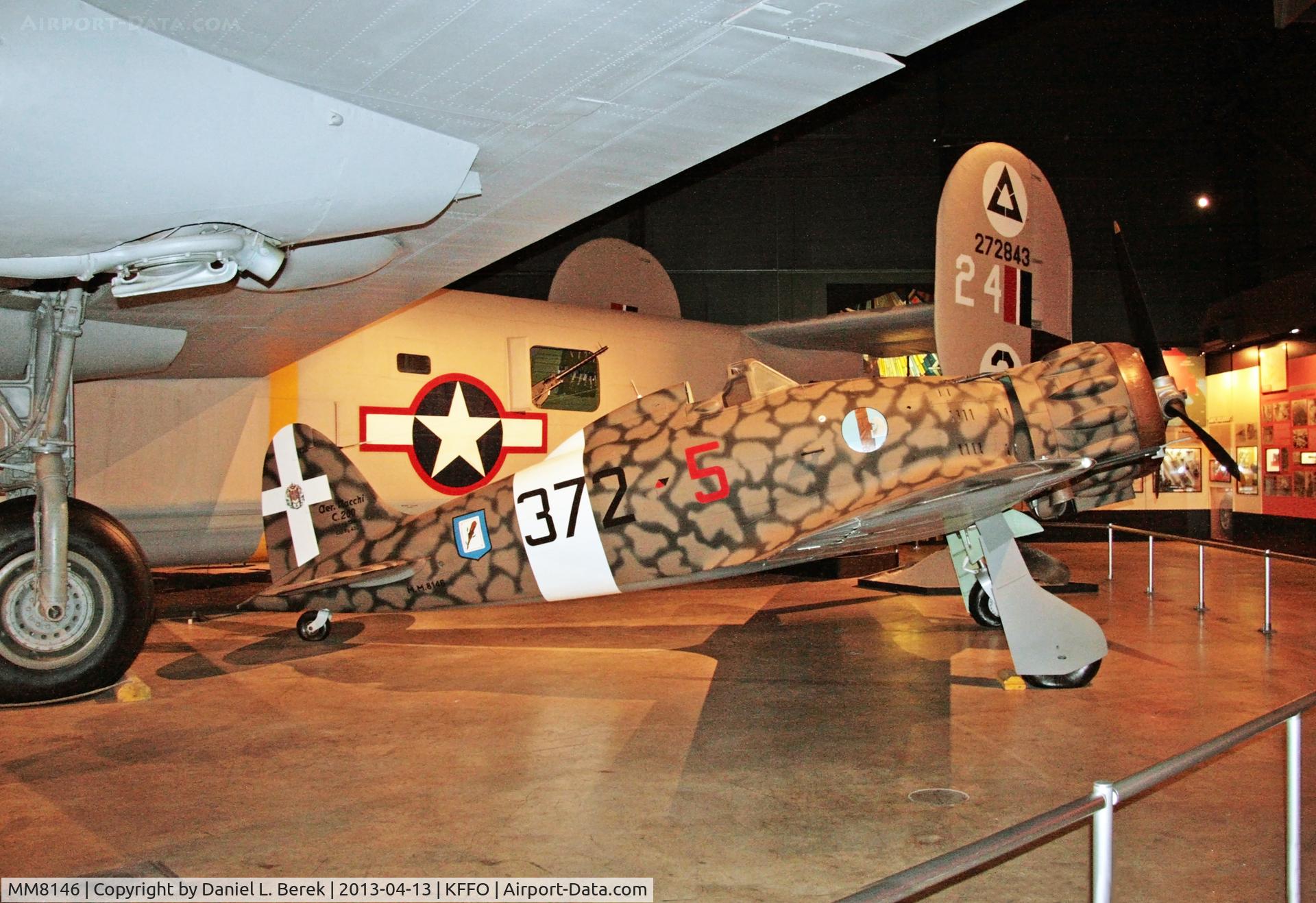 MM8146, Macchi MC.200 Saetta C/N 372, Nice classic Italian fighter tucked away under the B-24 Liberator.  The NASM has this plane's descendant, the MC202 Fulgore.