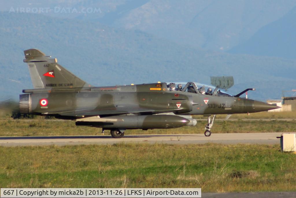 667, Dassault Mirage 2000D C/N 541, Taxiing. Crashed 9 january 2019 in Jura (kill both crew)