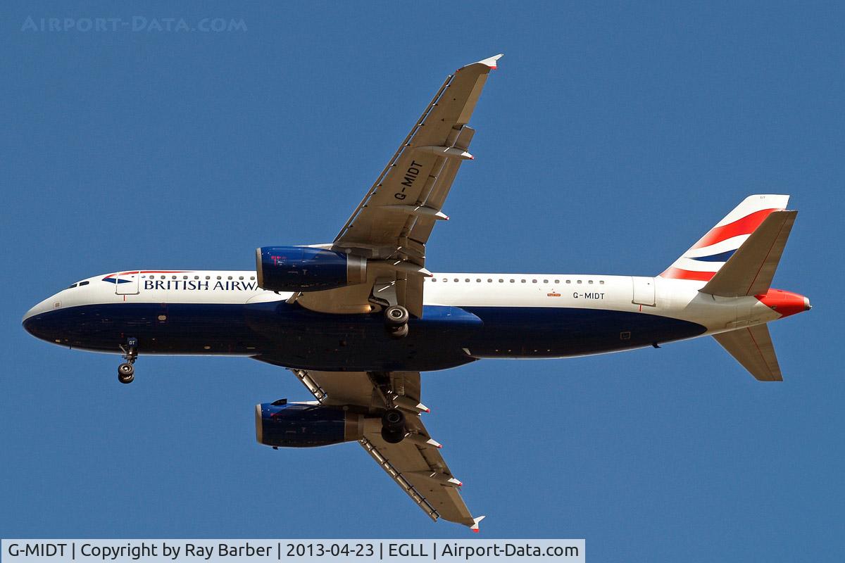 G-MIDT, 2001 Airbus A320-232 C/N 1418, Airbus A320-232 [1418] (British Airways) Home~G 23/04/2013