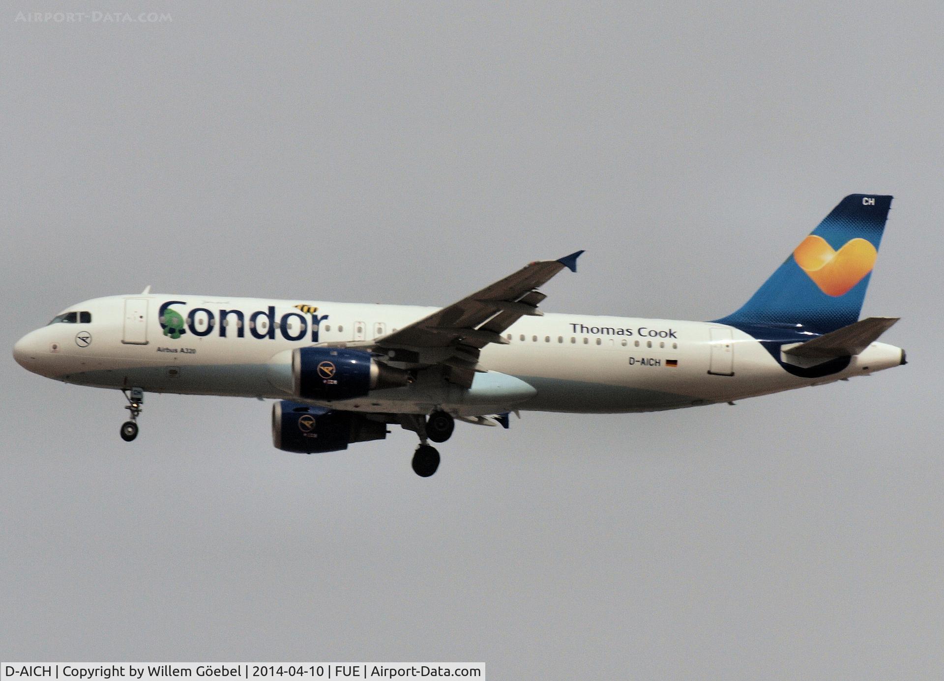 D-AICH, 1999 Airbus A320-212 C/N 0971, Prepare for landing on Fuertefentura Airport