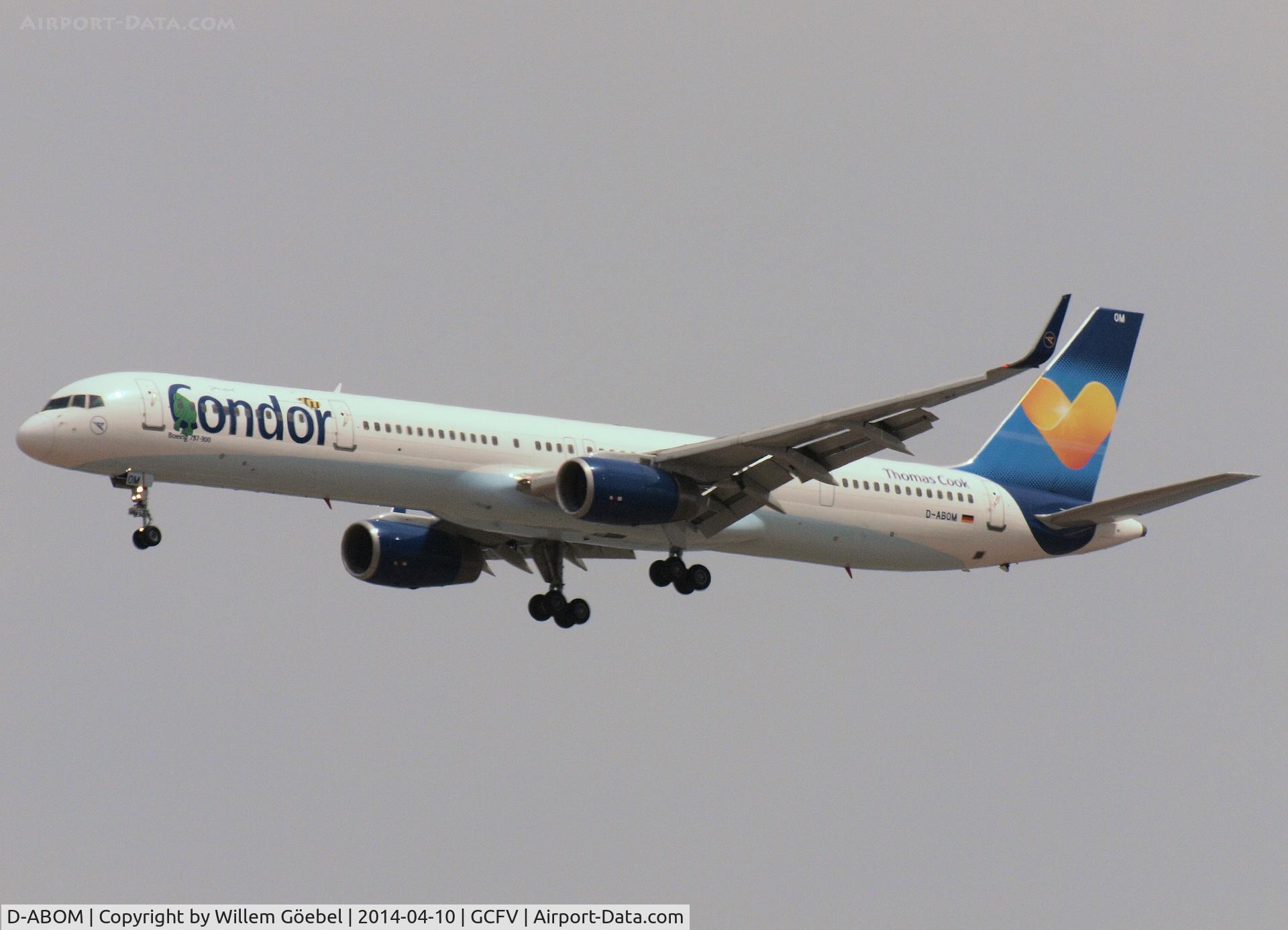 D-ABOM, 2000 Boeing 757-330 C/N 29022, Prepare for landing on Fuertefentura Airport