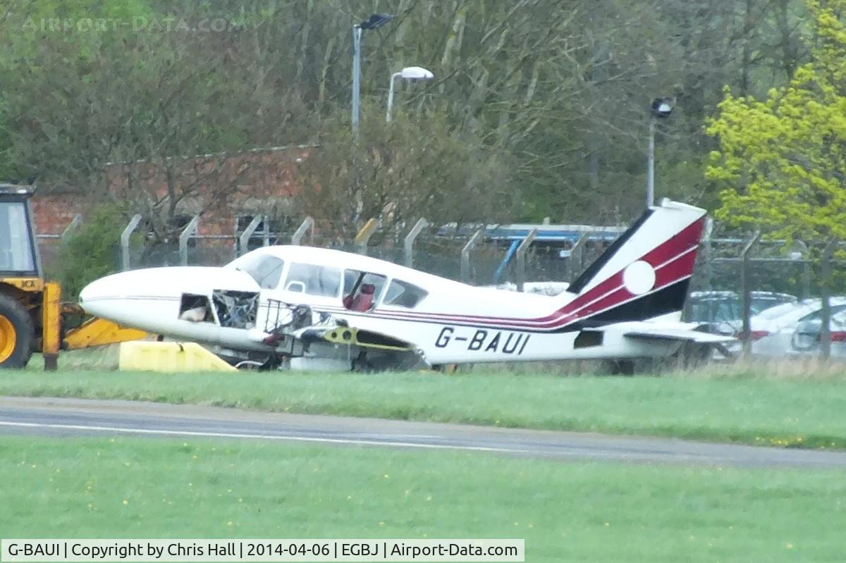 G-BAUI, 1969 Piper PA-23-250 Aztec C/N 27-4335, dumped on the edge of the airfield