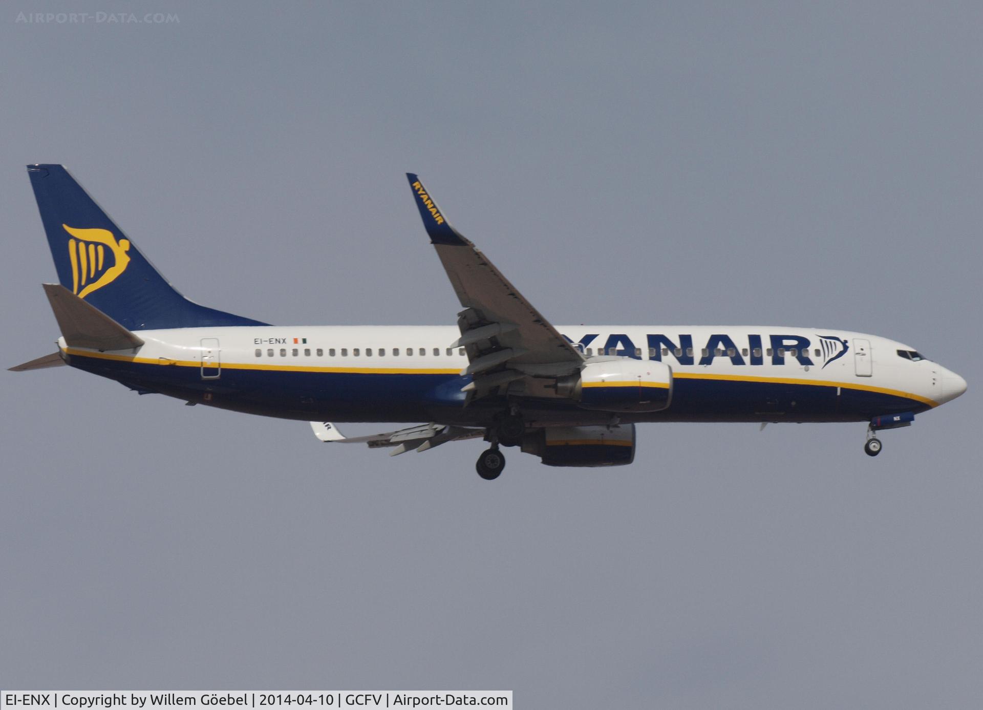 EI-ENX, 2010 Boeing 737-8AS C/N 40305, Prepare for landing on Fuertefentura Airport