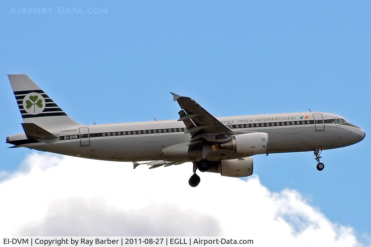 EI-DVM, 2011 Airbus A320-214 C/N 4634, Aibus A320-214 [4634] (Aer Lingus) Home~G 27/08/2011. On approach 27L.
