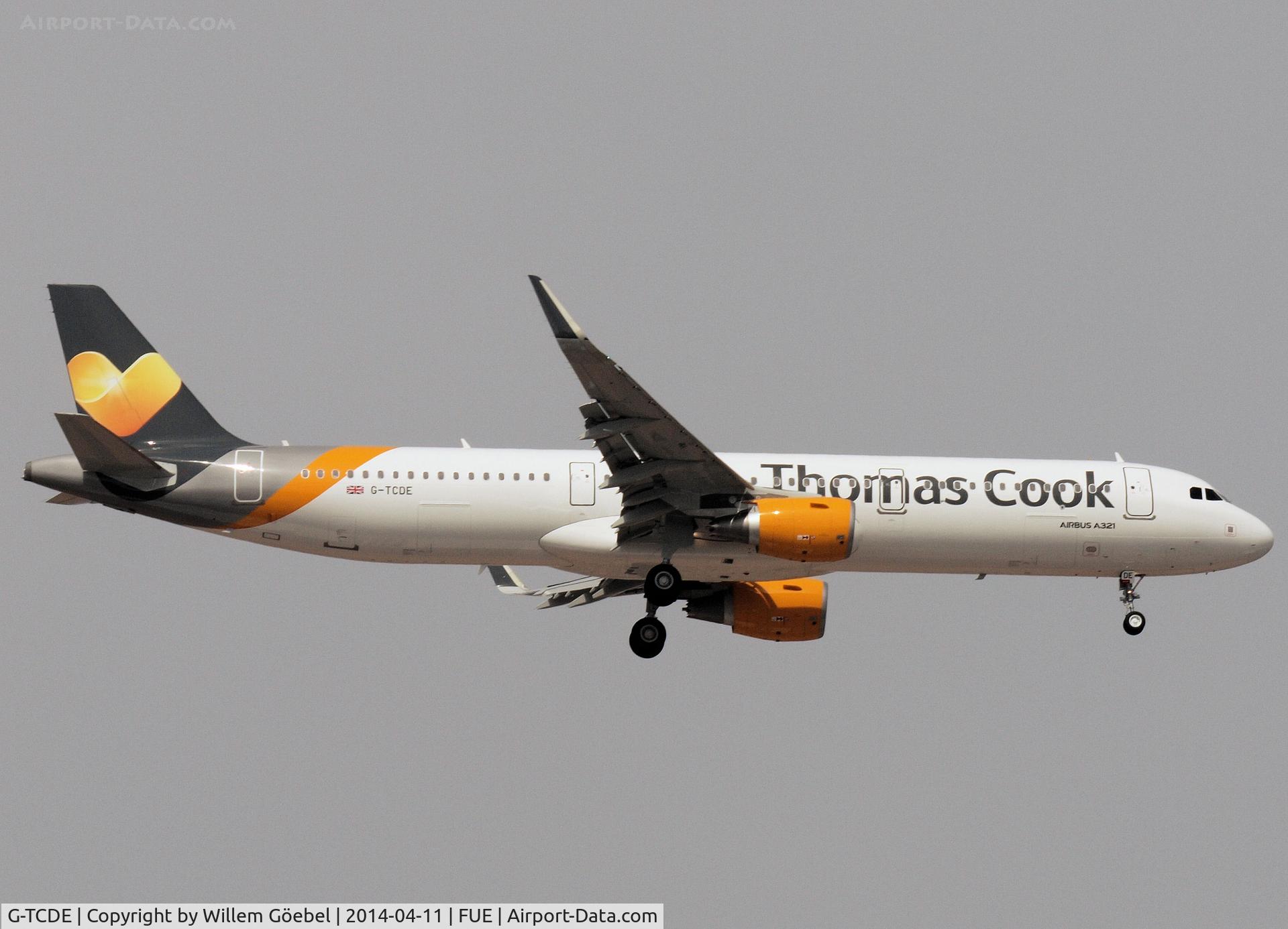 G-TCDE, 2014 Airbus A321-211 C/N 6056, Prepare for landing on Fuertefentura Airport