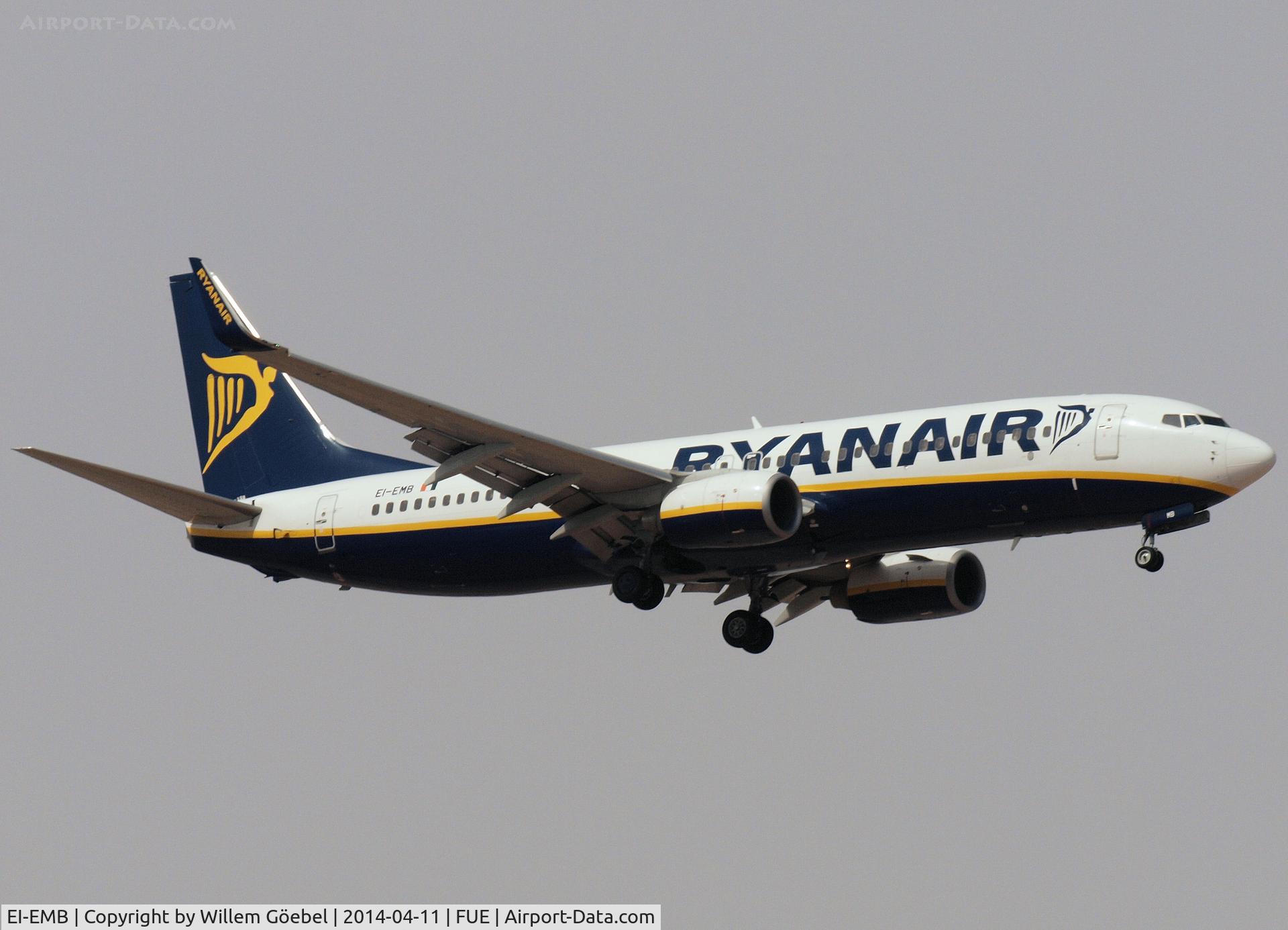 EI-EMB, 2010 Boeing 737-8AS C/N 38511, Prepare for landing on Fuertefentura Airport
