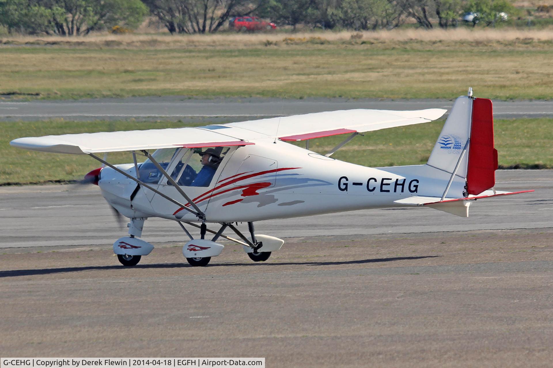 G-CEHG, 2006 Comco Ikarus C42 FB100 C/N 0612-6861, Resident Ikarus taxxing at EGFH following a local flight.