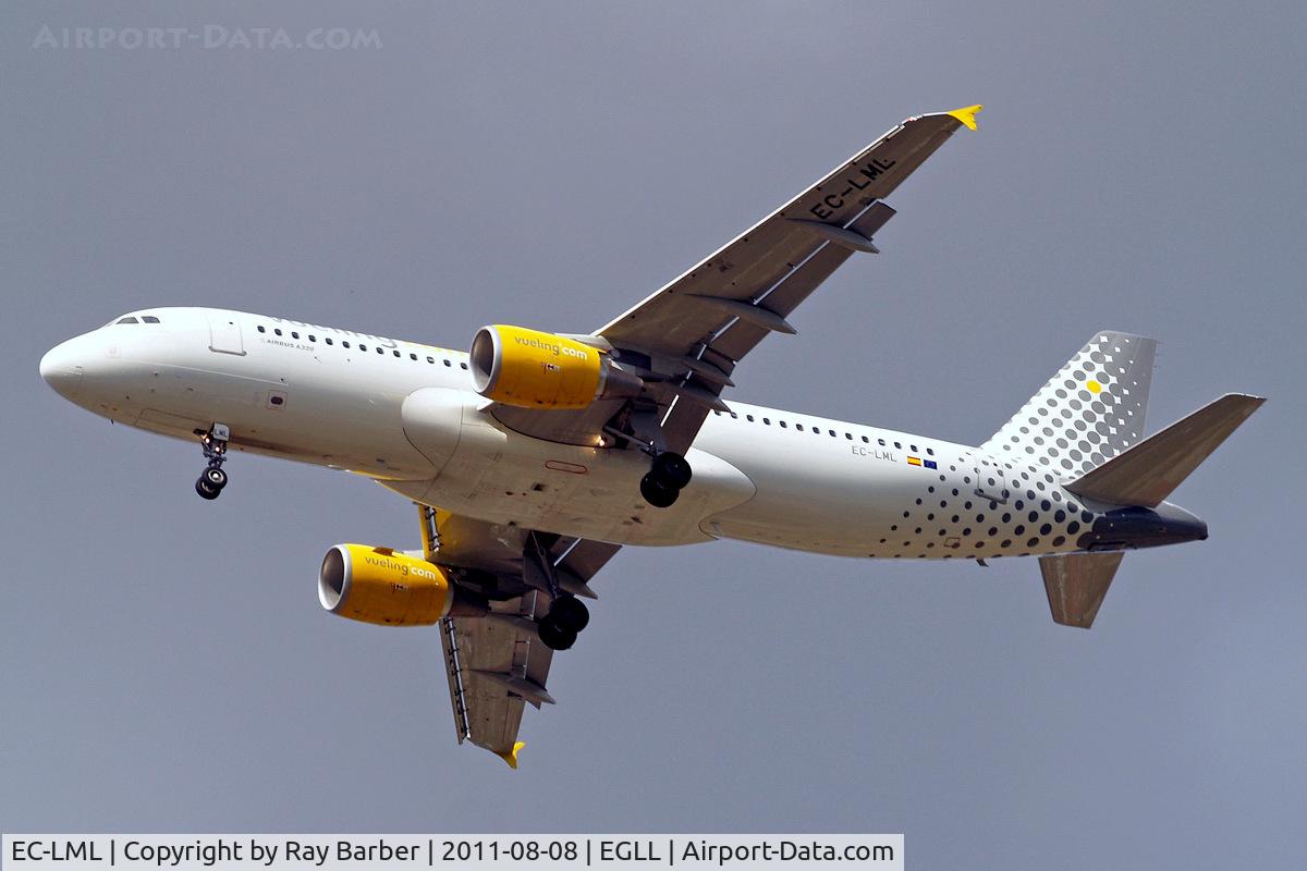 EC-LML, 2011 Airbus A320-214 C/N 4742, Airbus A320-216 [4742] (Vueling Airlines) Home~G 08/08/2011. On approach 27R.