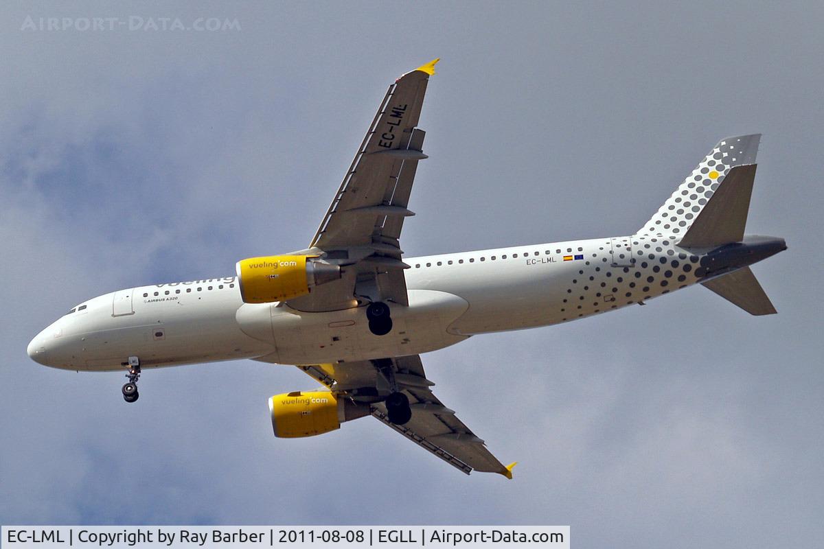 EC-LML, 2011 Airbus A320-214 C/N 4742, Airbus A320-216 [4742] (Vueling Airlines) Home~G 08/08/2011. On approach 27R.