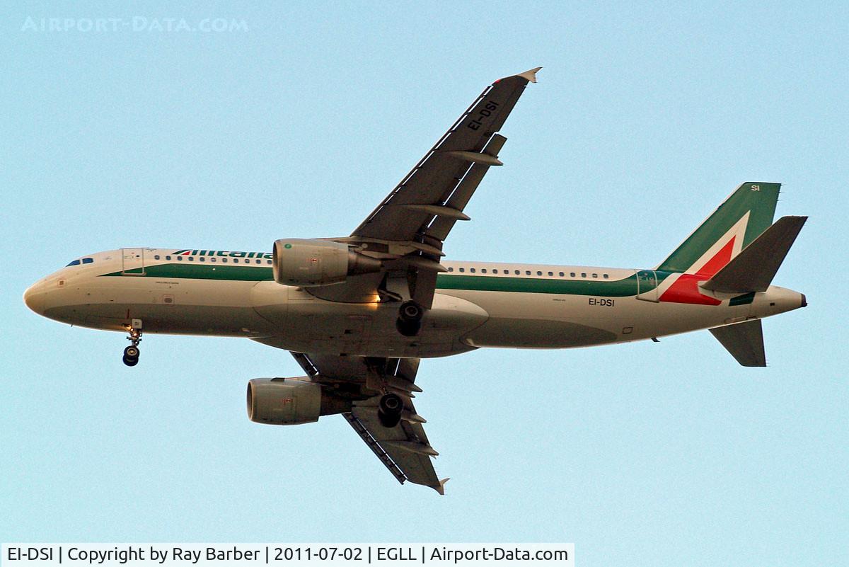 EI-DSI, 2007 Airbus A320-216 C/N 3213, Airbus A320-216 [3213] (Alitalia) Home~G 02/07/2011. On approach 27R.