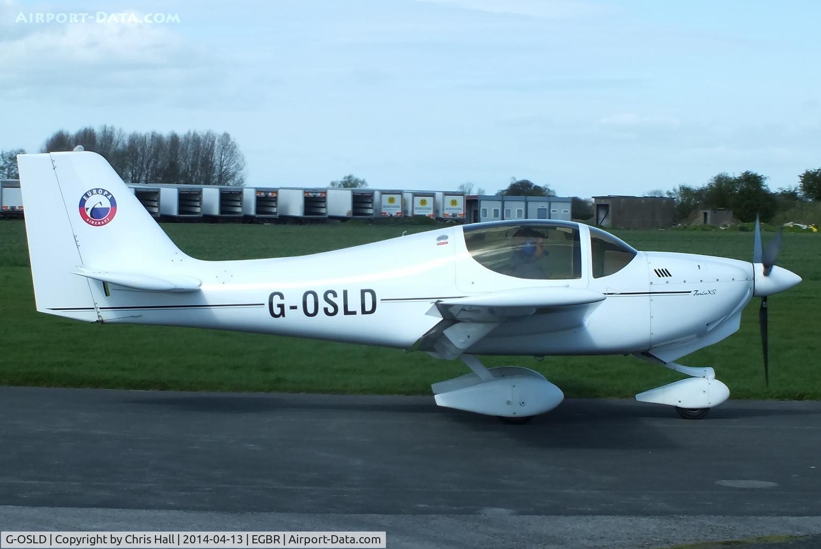 G-OSLD, 2000 Europa XS Tri-Gear C/N PFA 247-13641, at Breighton's 'Early Bird' Fly-in 13/04/14