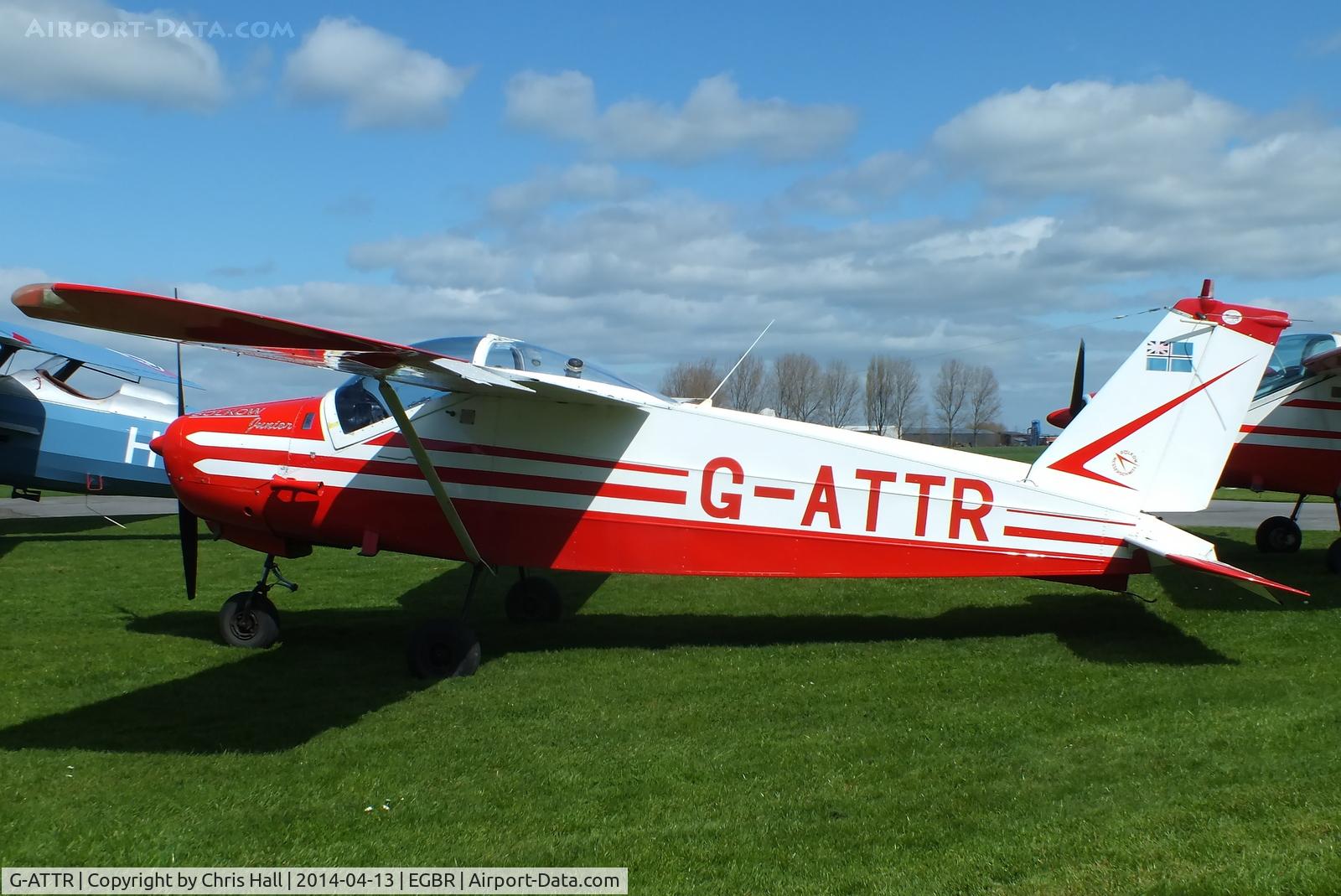 G-ATTR, 1966 Bolkow Bo-208C Junior C/N 612, at Breighton's 'Early Bird' Fly-in 13/04/14