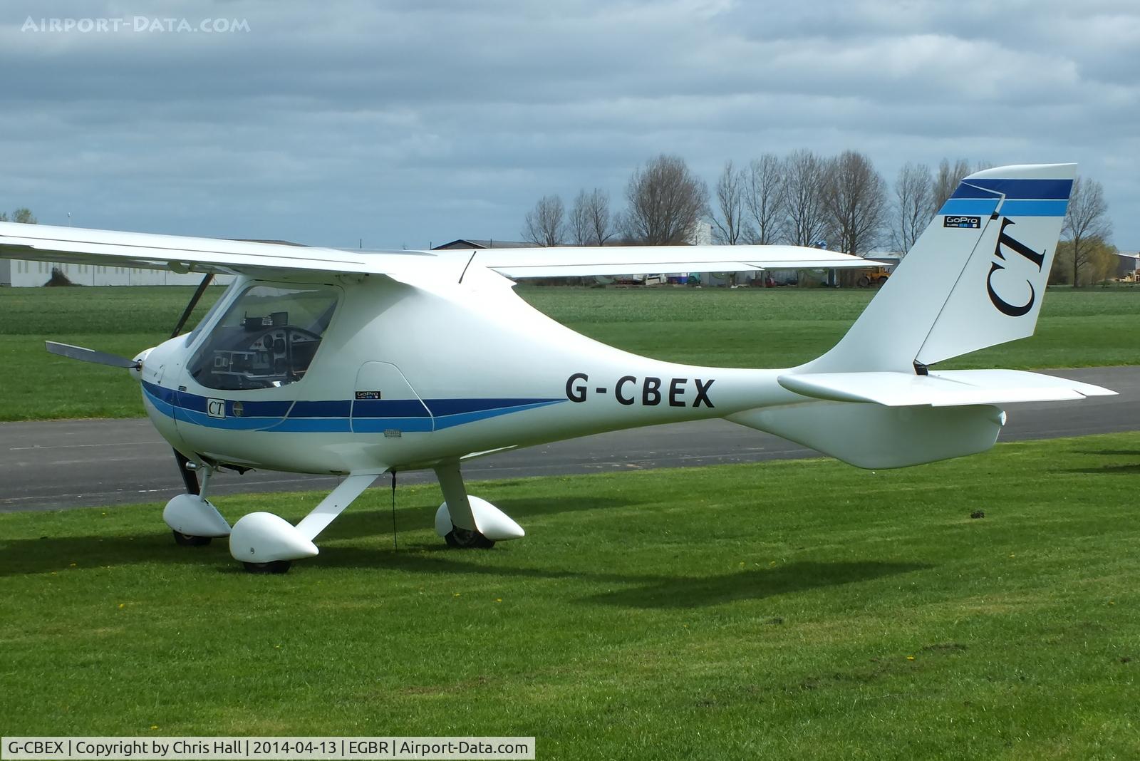 G-CBEX, 2001 Flight Design CT2K C/N 01.08.01.23, at Breighton's 'Early Bird' Fly-in 13/04/14