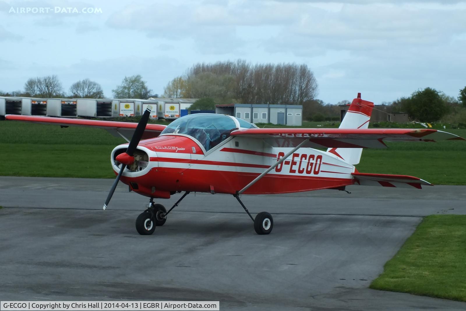 G-ECGO, 1966 Bolkow Bo-208C Junior C/N 599, at Breighton's 'Early Bird' Fly-in 13/04/14