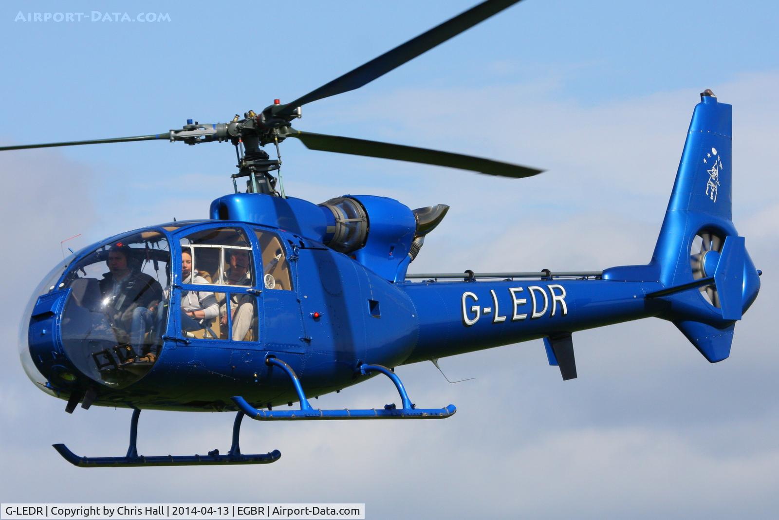 G-LEDR, 1973 Westland SA-341C Gazelle HT2 C/N 1081, at Breighton's 'Early Bird' Fly-in 13/04/14