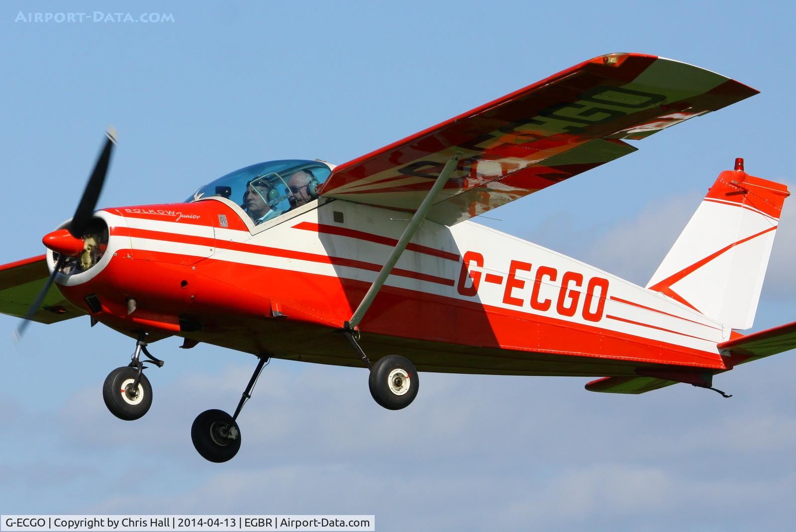 G-ECGO, 1966 Bolkow Bo-208C Junior C/N 599, at Breighton's 'Early Bird' Fly-in 13/04/14