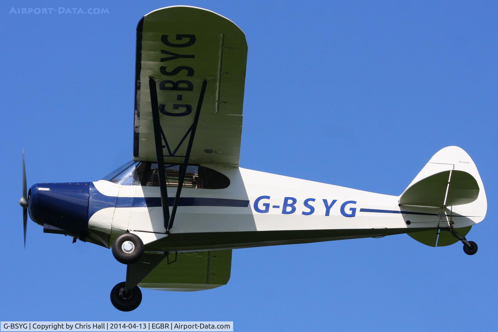 G-BSYG, 1947 Piper PA-12 Super Cruiser C/N 12-2106, at Breighton's 'Early Bird' Fly-in 13/04/14