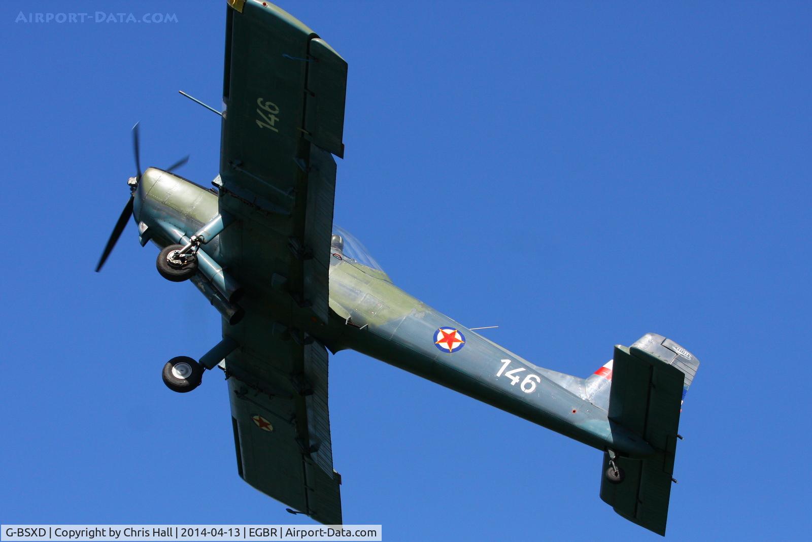 G-BSXD, 1977 Soko P-2 Kraguj C/N 030, at Breighton's 'Early Bird' Fly-in 13/04/14