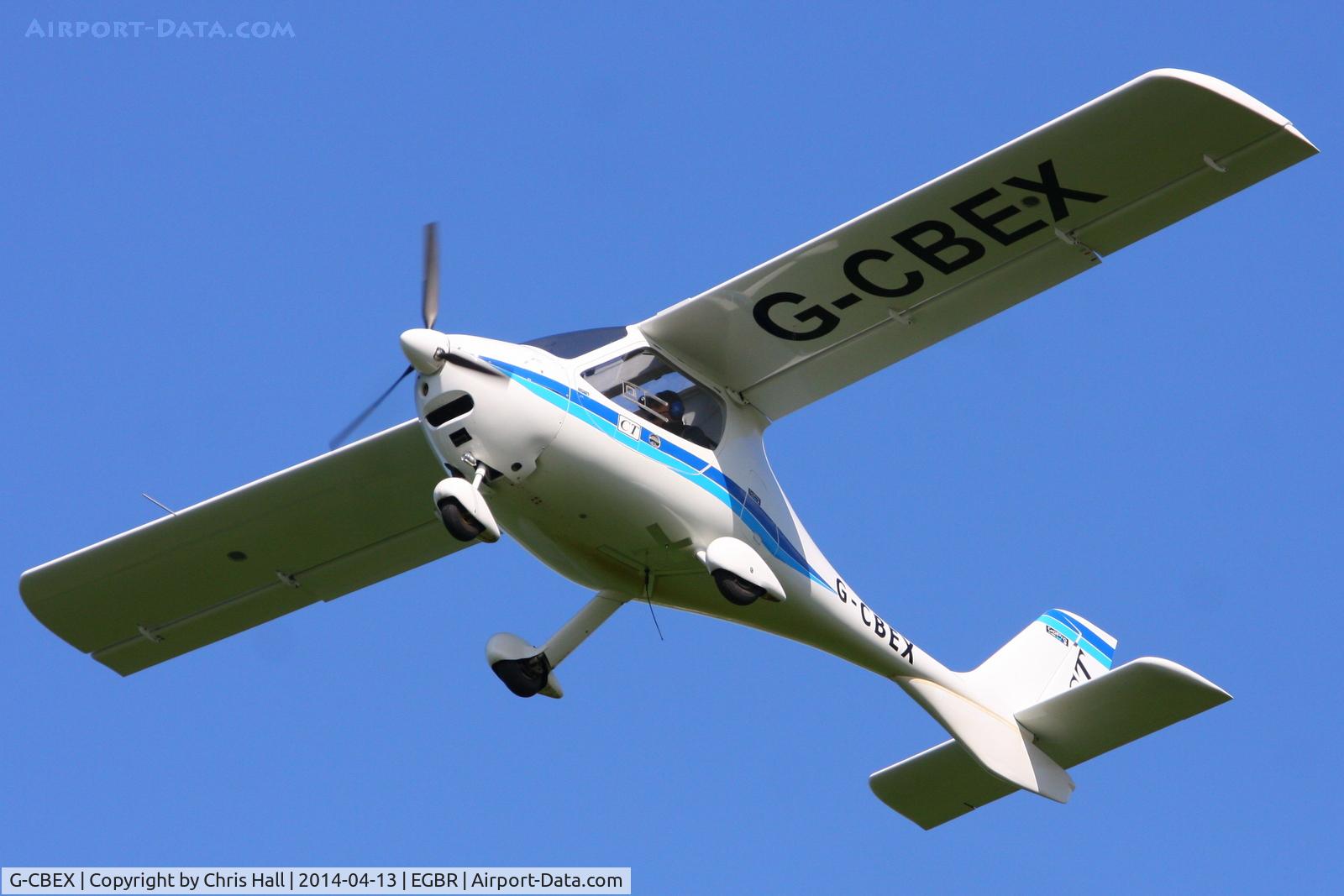 G-CBEX, 2001 Flight Design CT2K C/N 01.08.01.23, at Breighton's 'Early Bird' Fly-in 13/04/14