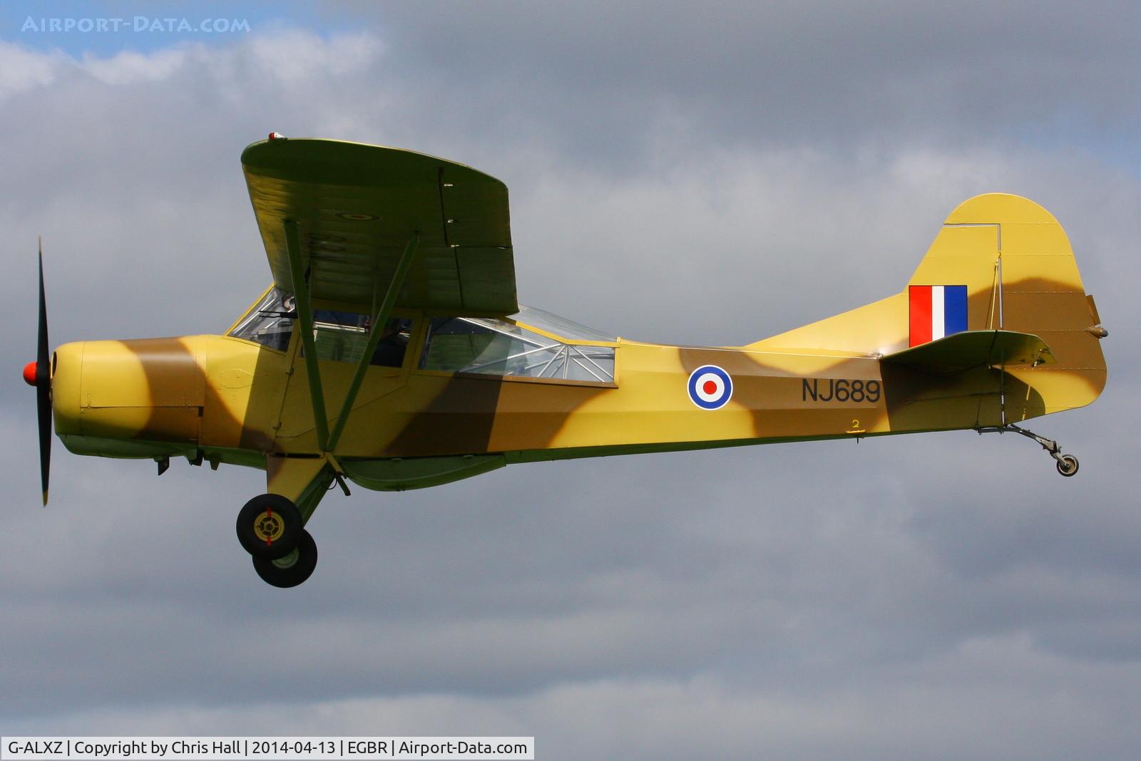 G-ALXZ, 1944 Taylorcraft Auster Mk.5/150 C/N 1082, at Breighton's 'Early Bird' Fly-in 13/04/14