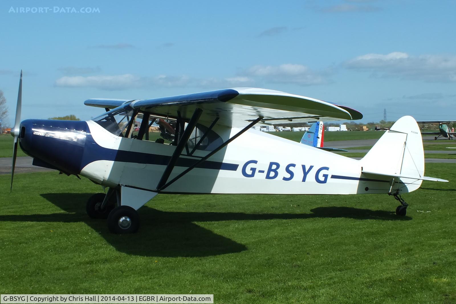 G-BSYG, 1947 Piper PA-12 Super Cruiser C/N 12-2106, at Breighton's 'Early Bird' Fly-in 13/04/14