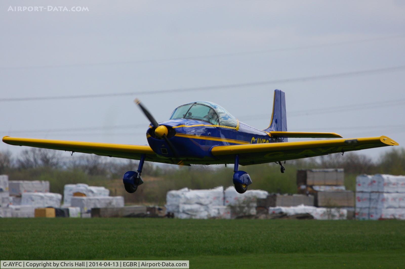 G-AYFC, 1970 Rollason Druine D-62B Condor C/N RAE/644, at Breighton's 'Early Bird' Fly-in 13/04/14