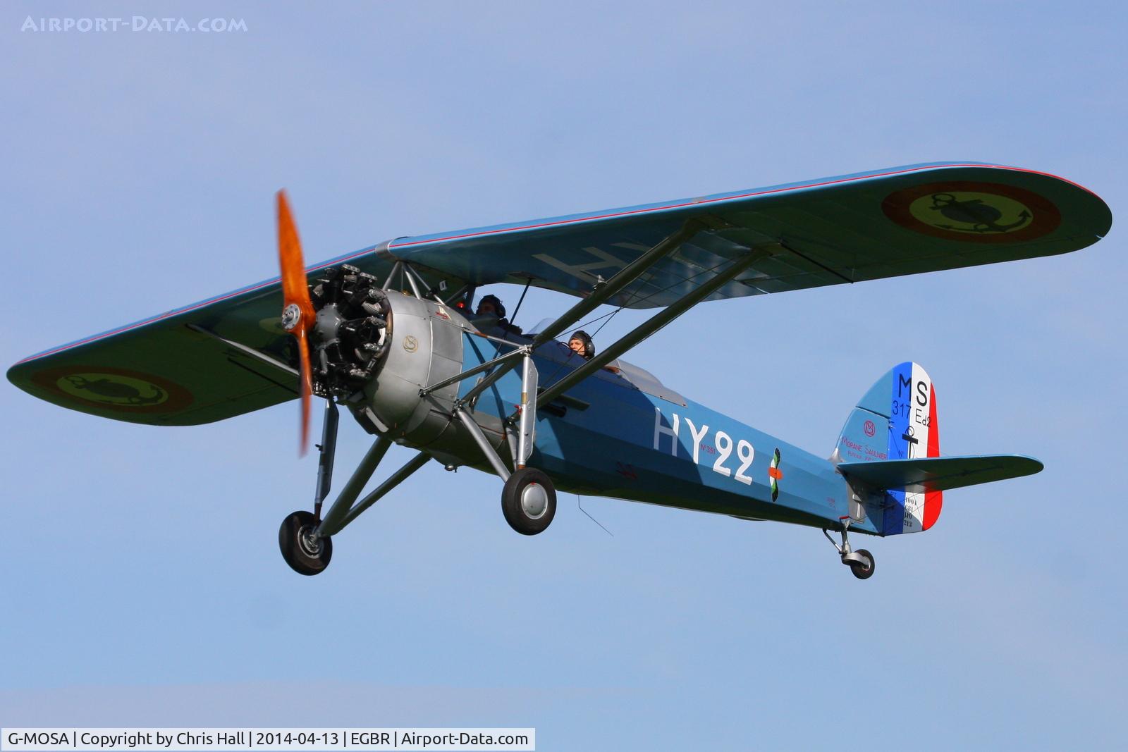 G-MOSA, 1952 Morane-Saulnier MS.317 C/N 351, at Breighton's 'Early Bird' Fly-in 13/04/14