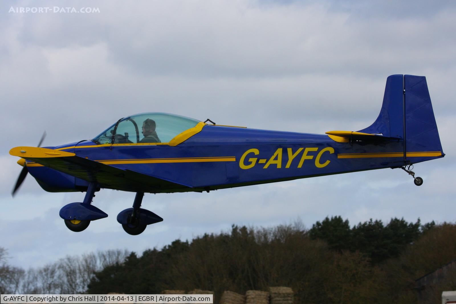 G-AYFC, 1970 Rollason Druine D-62B Condor C/N RAE/644, at Breighton's 'Early Bird' Fly-in 13/04/14