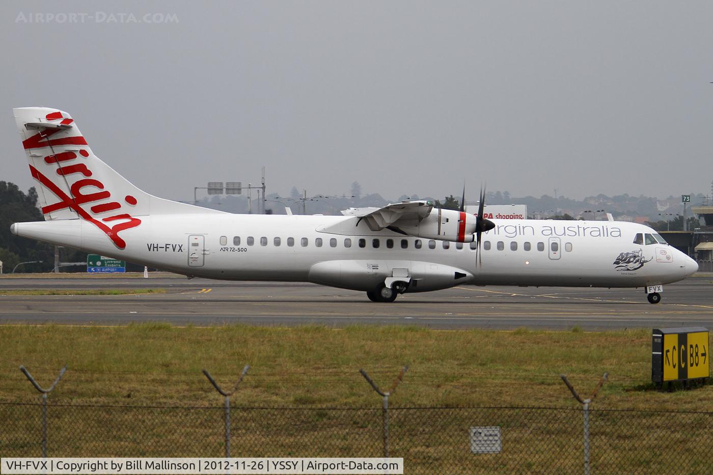 VH-FVX, 2011 ATR 72-212A C/N 986, taxiing from 34R