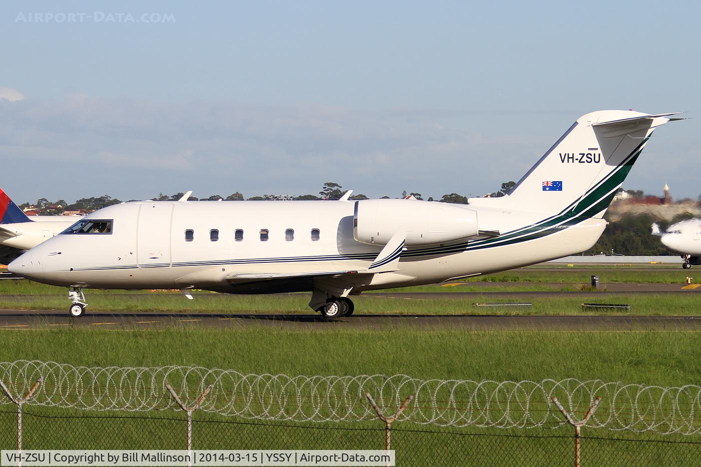 VH-ZSU, 1983 Canadair Challenger 600 (CL-600-1A11) C/N 1078, taxiing to 34R