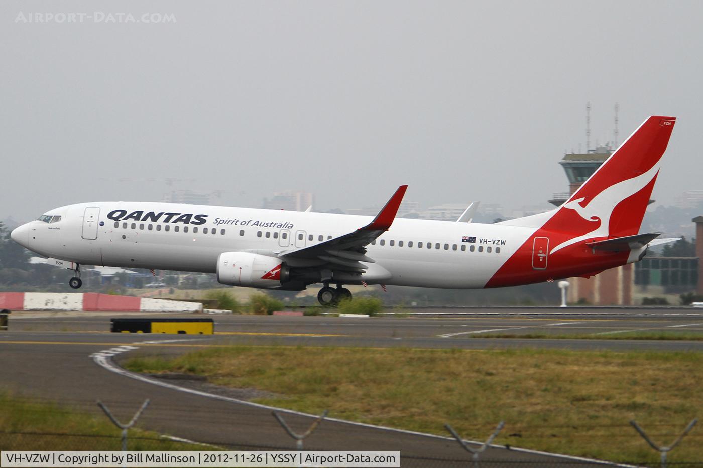 VH-VZW, 2011 Boeing 737-838 C/N 39359, rotating from 16R