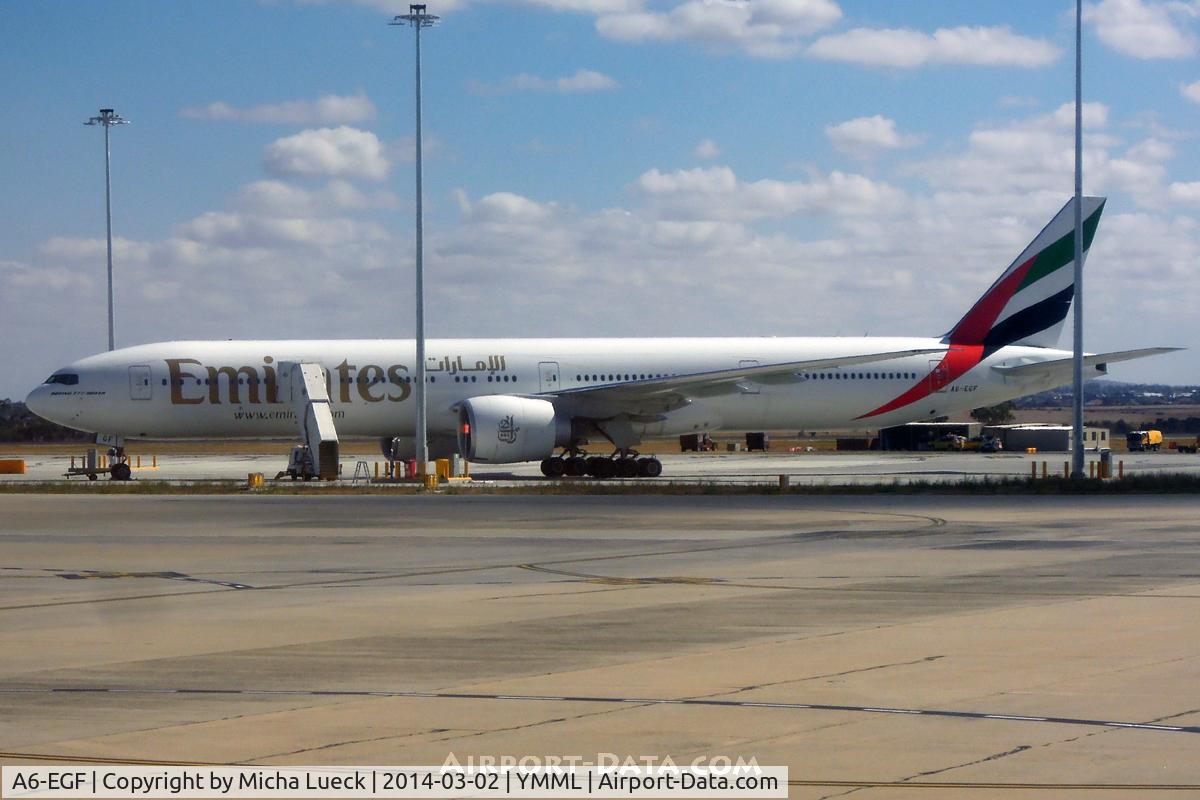 A6-EGF, 2011 Boeing 777-31H/ER C/N 38987, At Tullamarine