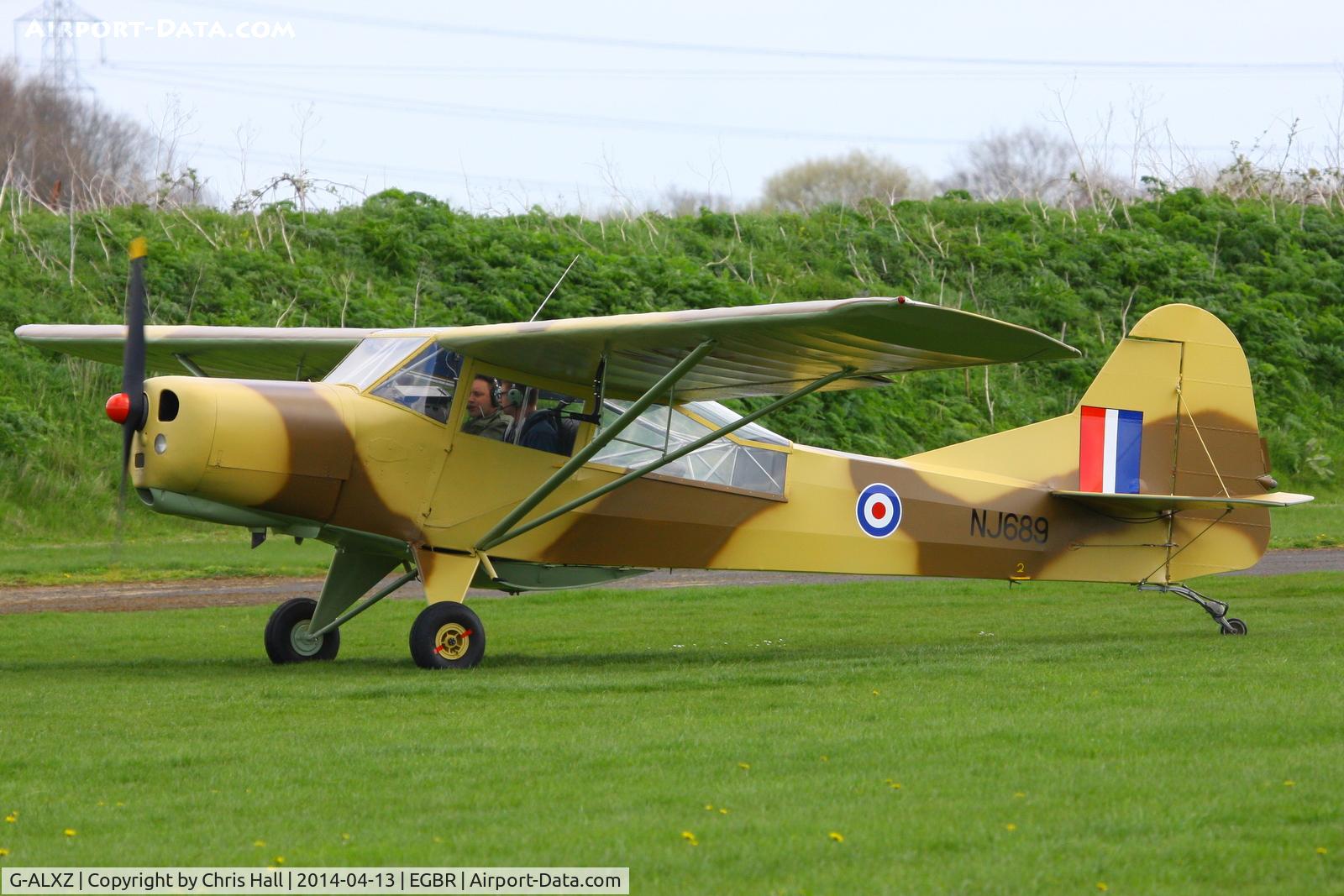 G-ALXZ, 1944 Taylorcraft Auster Mk.5/150 C/N 1082, at Breighton's 'Early Bird' Fly-in 13/04/14