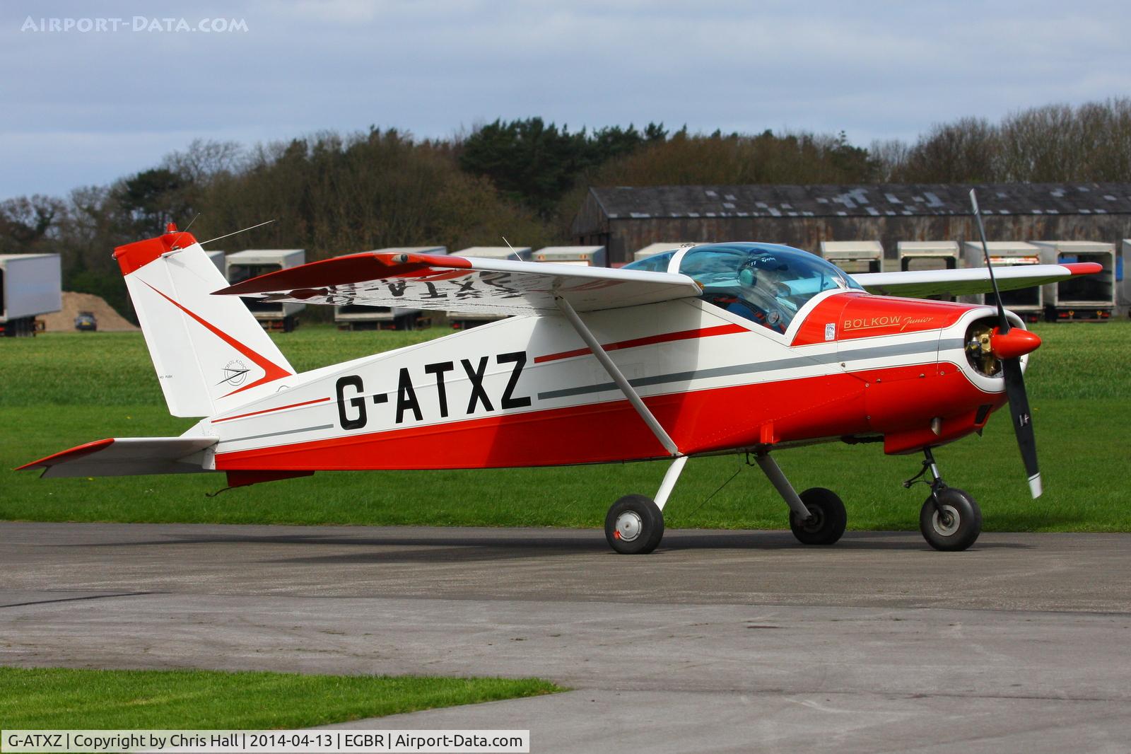 G-ATXZ, 1966 Bolkow Bo-208C Junior C/N 624, at Breighton's 'Early Bird' Fly-in 13/04/14