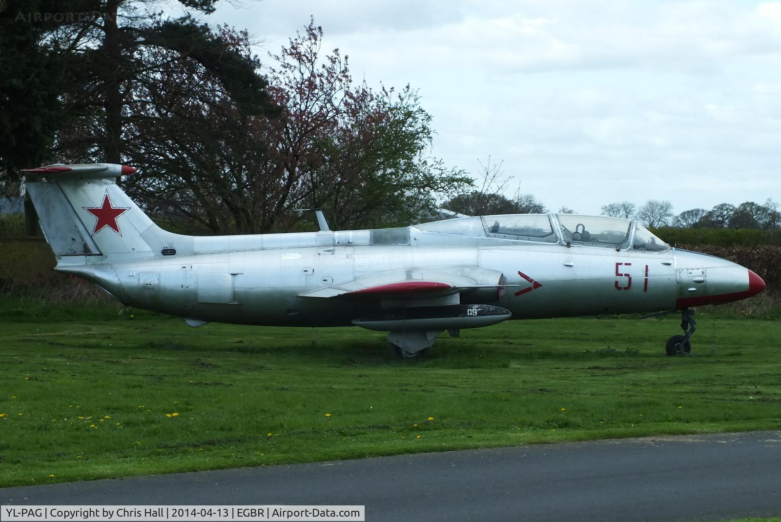 YL-PAG, Aero L-29 Delfin C/N 491273, Breighton's Gate Guard