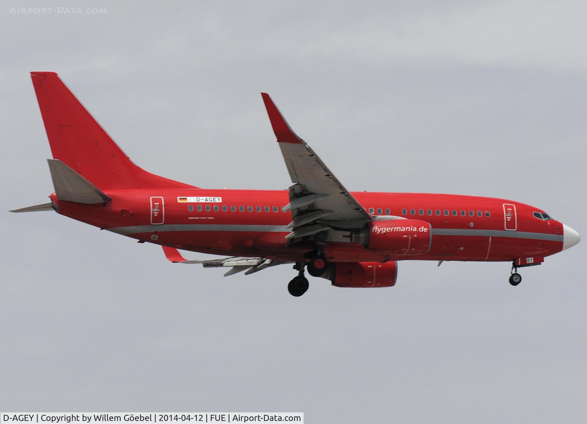 D-AGEY, 1998 Boeing 737-73S C/N 29076, Prepare for landing on Fuertefentura Airport