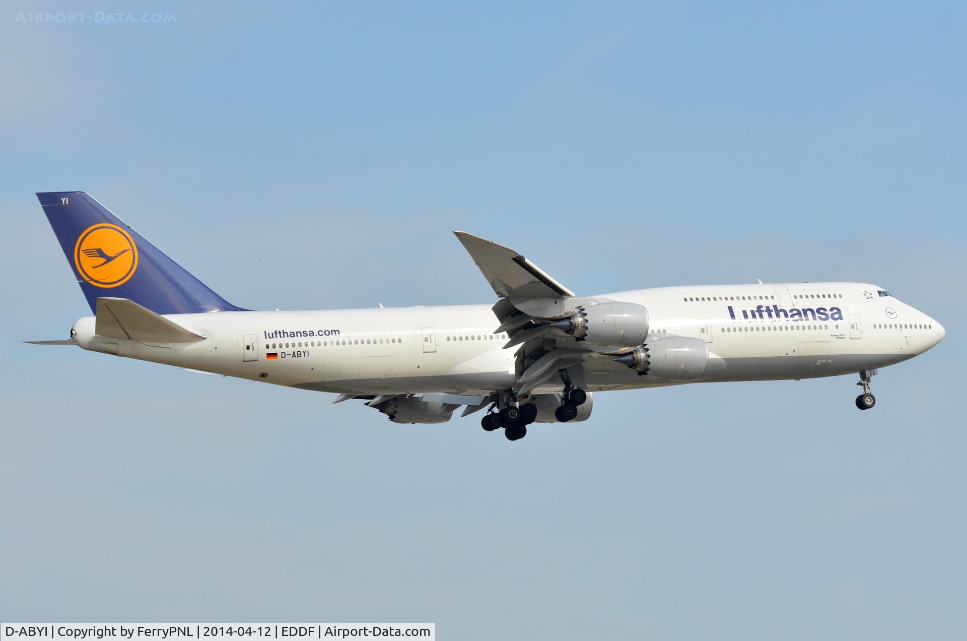 D-ABYI, 2013 Boeing 747-830 C/N 37833, LH B748 arriving.