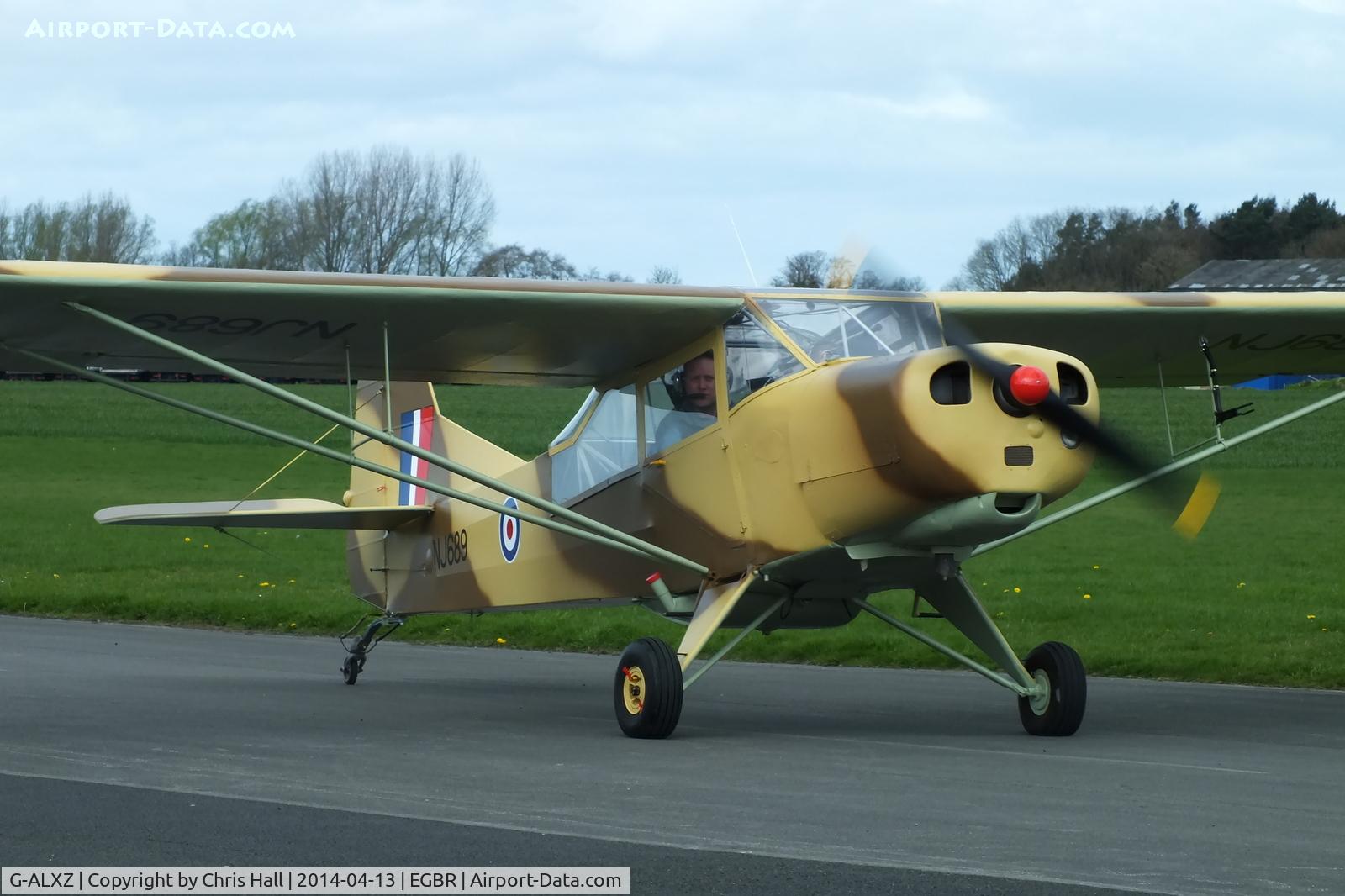 G-ALXZ, 1944 Taylorcraft Auster Mk.5/150 C/N 1082, at Breighton's 'Early Bird' Fly-in 13/04/14