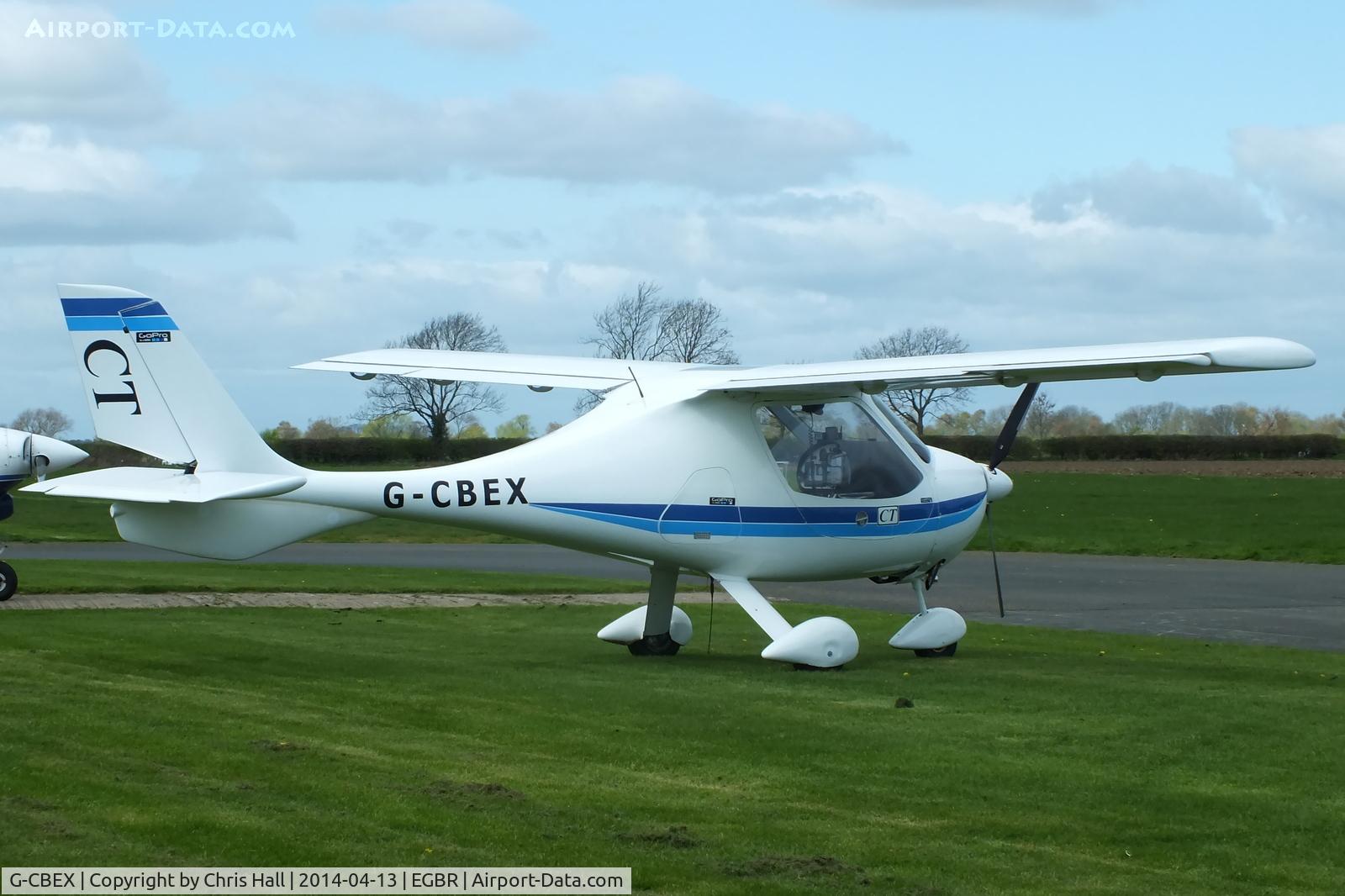 G-CBEX, 2001 Flight Design CT2K C/N 01.08.01.23, at Breighton's 'Early Bird' Fly-in 13/04/14