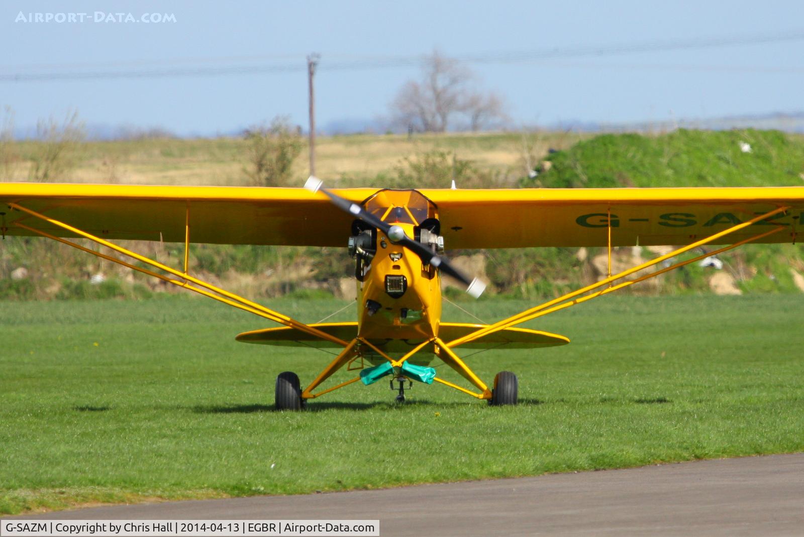 G-SAZM, 1946 Piper J3C-65 Cub Cub C/N 18584, at Breighton's 'Early Bird' Fly-in 13/04/14