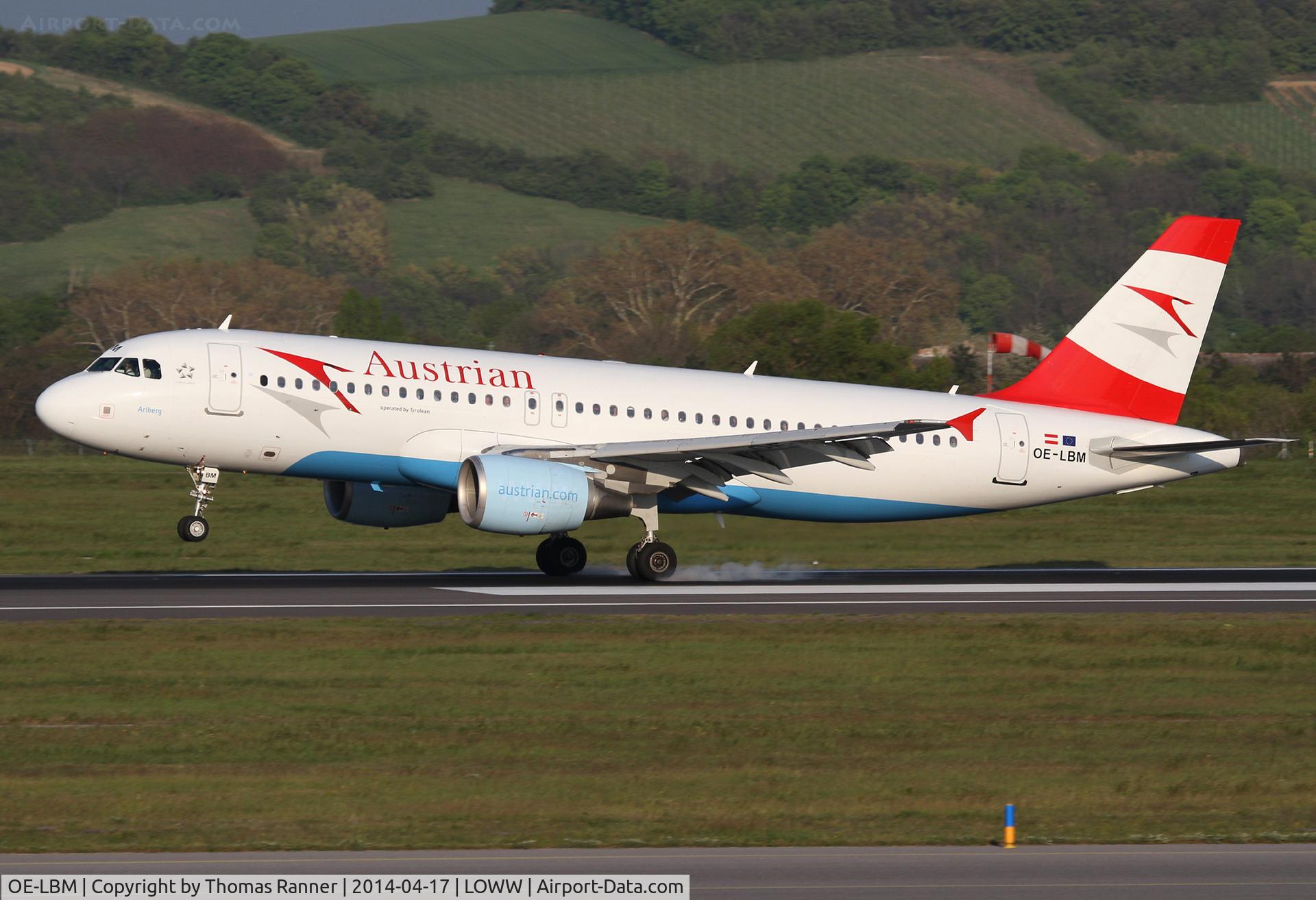 OE-LBM, 2001 Airbus A320-214 C/N 1504, Austrian A320
