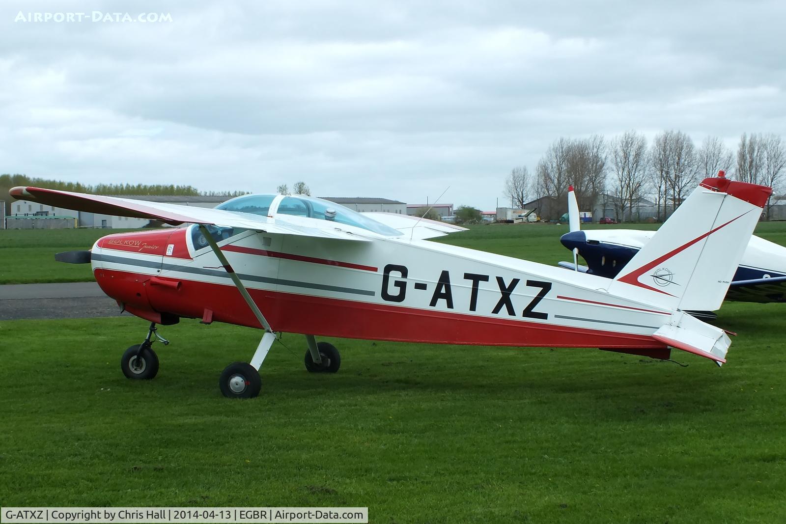 G-ATXZ, 1966 Bolkow Bo-208C Junior C/N 624, at Breighton's 'Early Bird' Fly-in 13/04/14