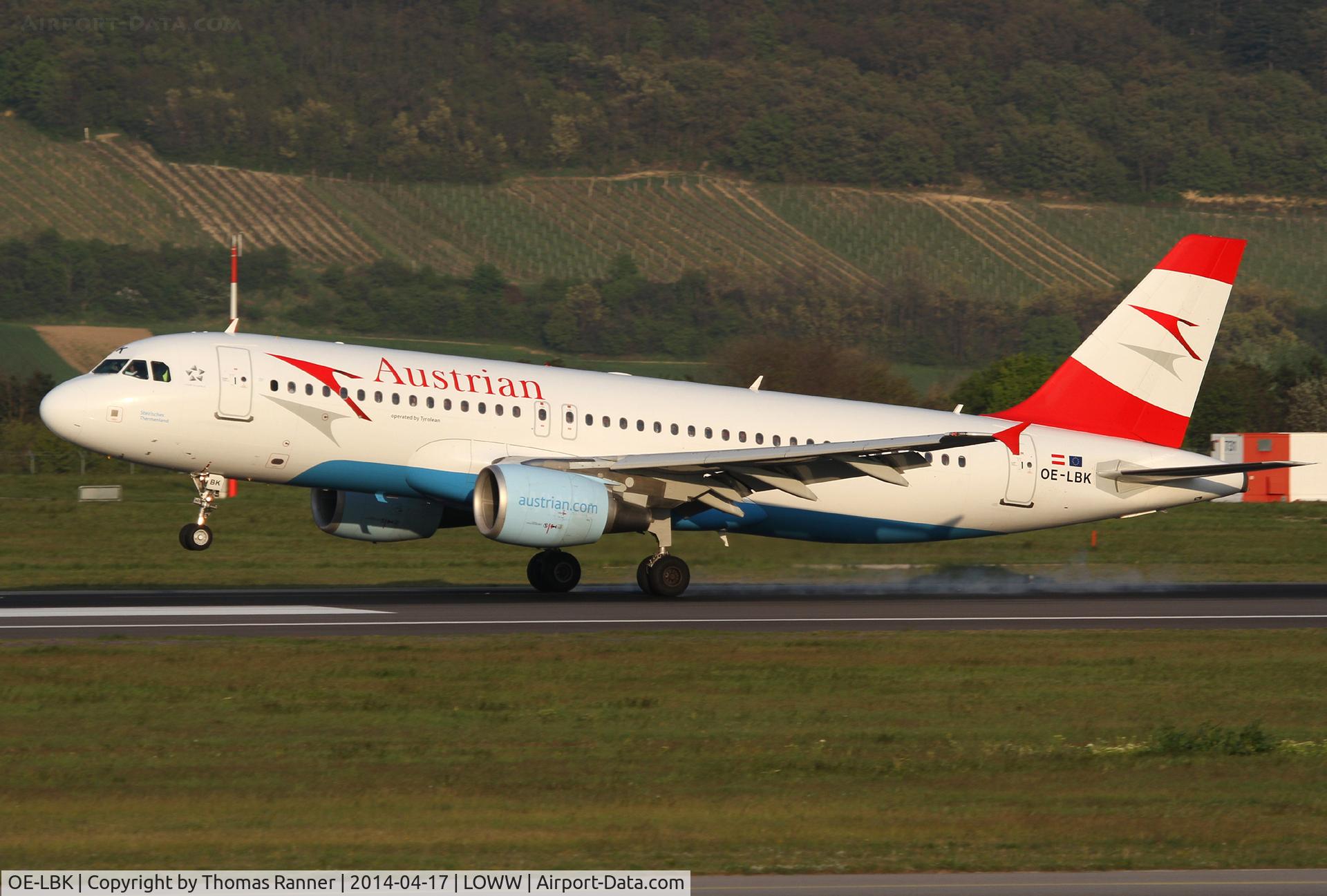 OE-LBK, 2003 Airbus A320-214 C/N 1931, Austrian A320
