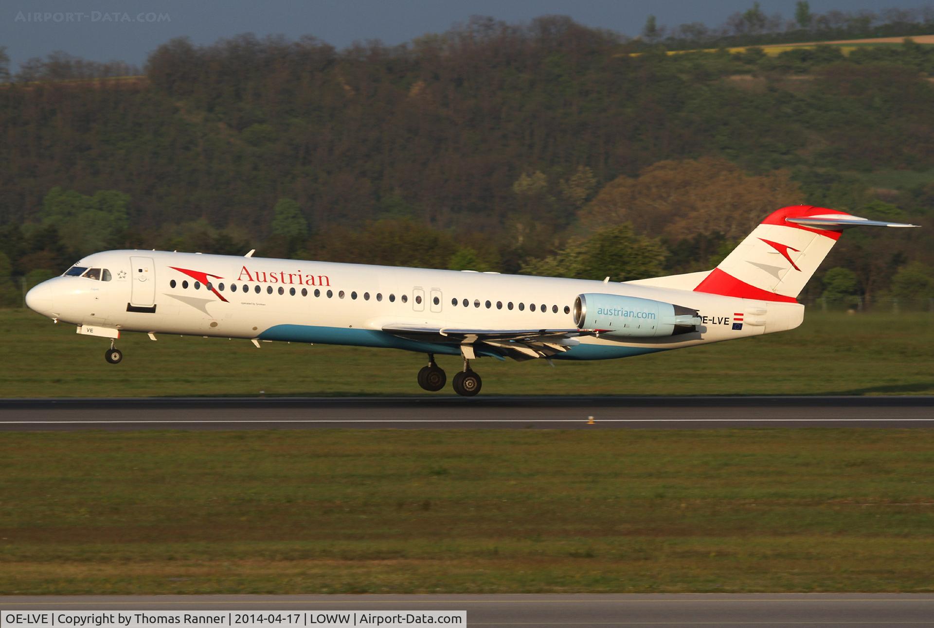 OE-LVE, 1994 Fokker 100 (F-28-0100) C/N 11499, Austrian Fokker 100