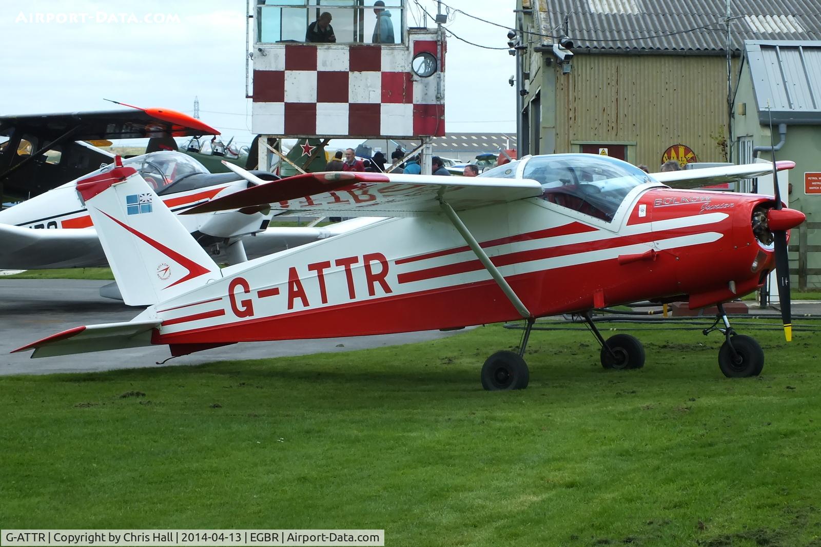G-ATTR, 1966 Bolkow Bo-208C Junior C/N 612, at Breighton's 'Early Bird' Fly-in 13/04/14